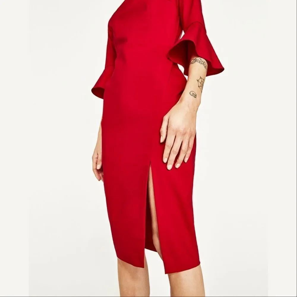 ✨ZARA RED SHIFT DRESS✨ - Picture 2 of 5